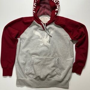 Vintage American Eagle Outfitters Red and Gray Hoodie